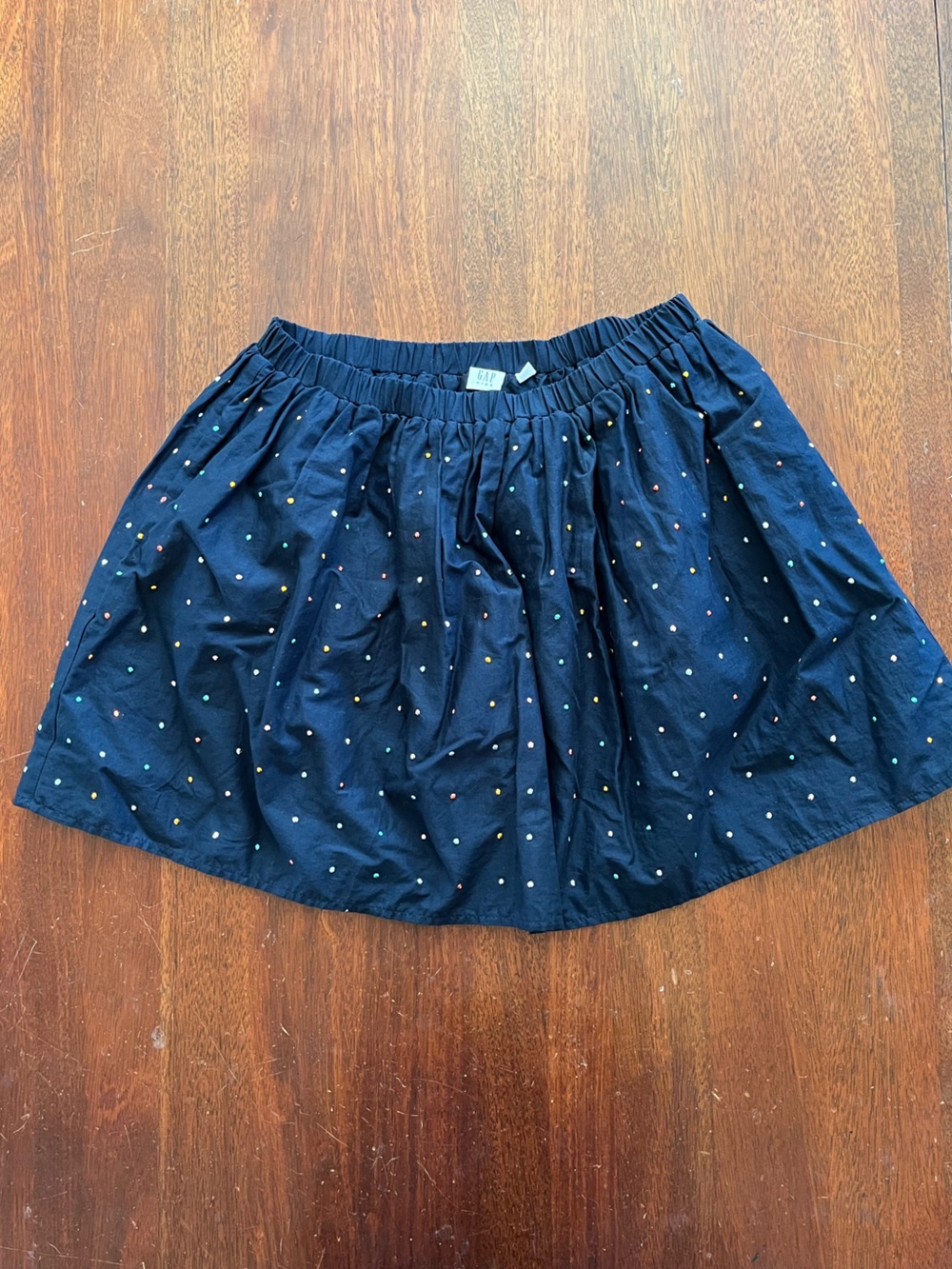 GAP Navy Skater Skirt with Multicolor Rhinestone dots